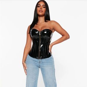Leather corset fashion nova NWT
